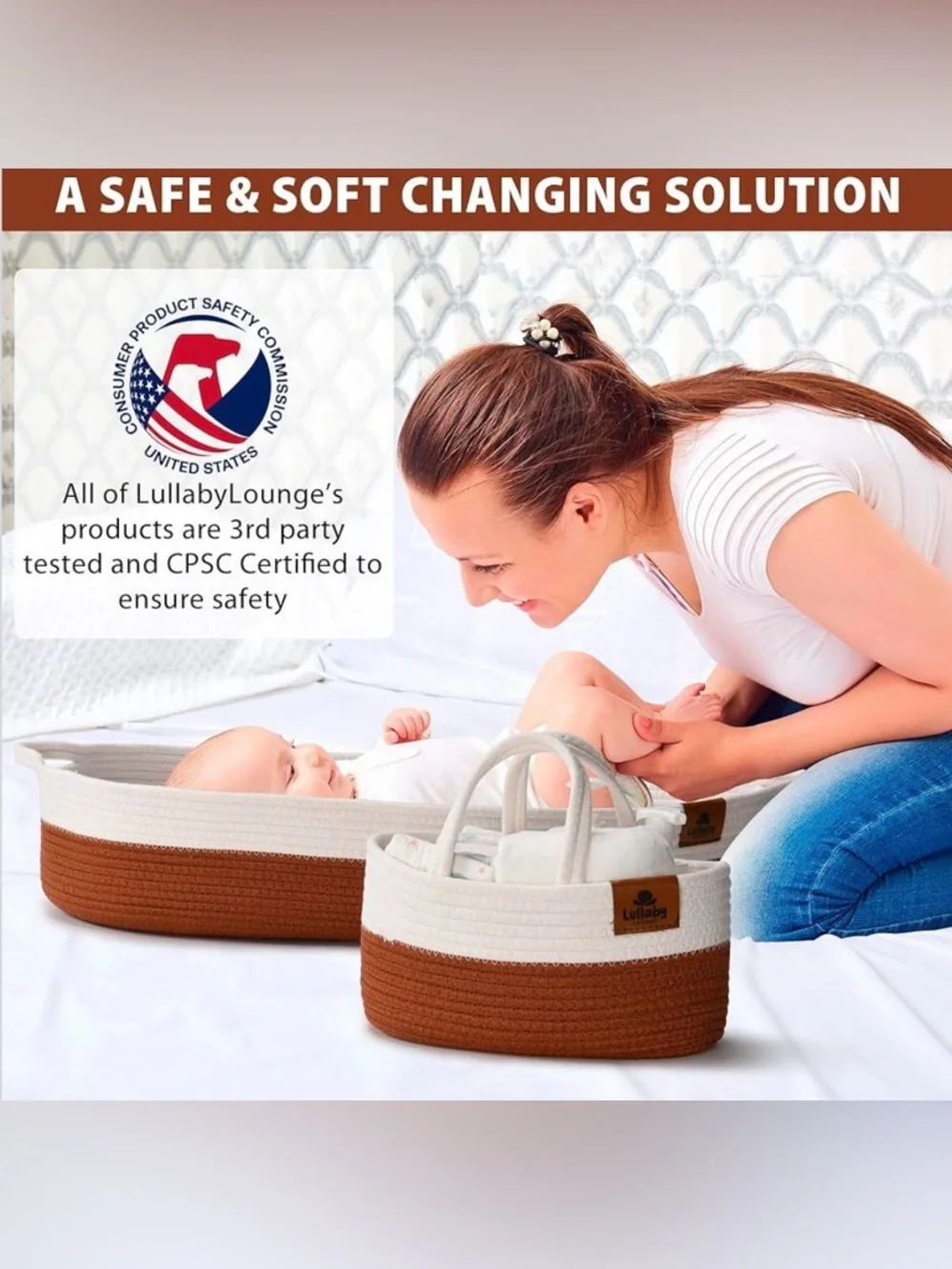 Lullaby Lounge Basket Pad Bag Diaper Changing Station